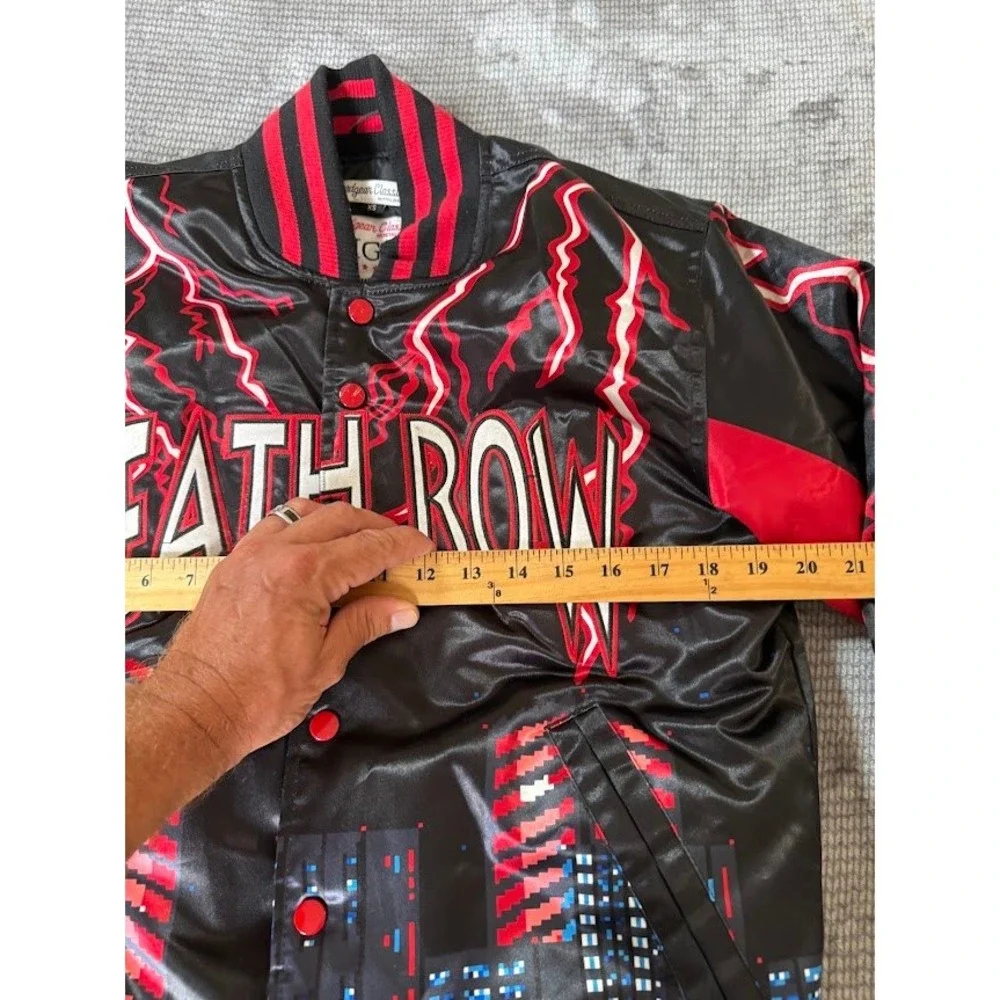 Headgear Classics Death Row Records Satin Varsity Jacket Black Red XS HGC Bomber